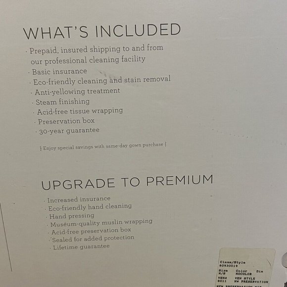 NWOT Love Me Forever Gown Cleaning & Preservation Kit - Picture 3 of 9